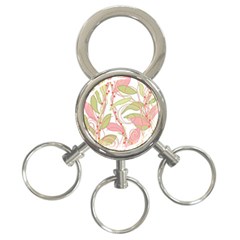 Pink And Ocher Ivy 2 3-ring Key Chains by Valentinaart