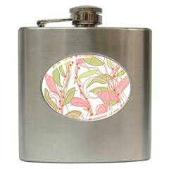 Pink And Ocher Ivy 2 Hip Flask (6 Oz) by Valentinaart