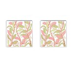 Pink and ocher ivy 2 Cufflinks (Square) Front(Pair)