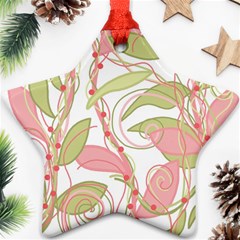 Pink And Ocher Ivy 2 Star Ornament (two Sides)  by Valentinaart