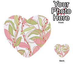 Pink And Ocher Ivy 2 Multi-purpose Cards (heart) 