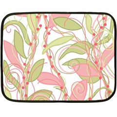 Pink And Ocher Ivy 2 Double Sided Fleece Blanket (mini)  by Valentinaart