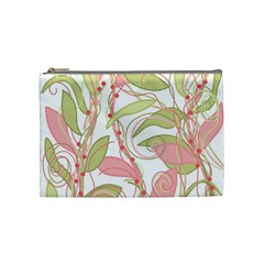 Pink And Ocher Ivy 2 Cosmetic Bag (medium)  by Valentinaart