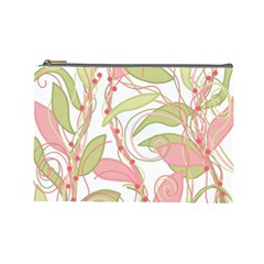 Pink And Ocher Ivy 2 Cosmetic Bag (large)  by Valentinaart