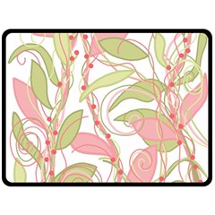 Pink And Ocher Ivy 2 Fleece Blanket (large)  by Valentinaart