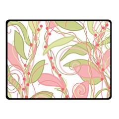 Pink And Ocher Ivy 2 Fleece Blanket (small) by Valentinaart