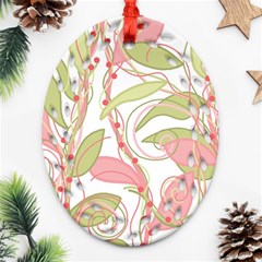 Pink and ocher ivy 2 Ornament (Oval Filigree) 