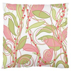 Pink and ocher ivy 2 Large Cushion Case (One Side)