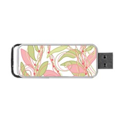 Pink And Ocher Ivy 2 Portable Usb Flash (two Sides) by Valentinaart