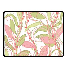 Pink and ocher ivy 2 Double Sided Fleece Blanket (Small) 