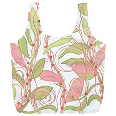 Pink And Ocher Ivy 2 Full Print Recycle Bags (l)  by Valentinaart