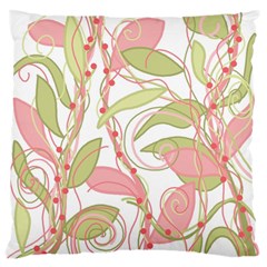 Pink and ocher ivy 2 Large Flano Cushion Case (Two Sides)