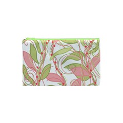 Pink and ocher ivy 2 Cosmetic Bag (XS)