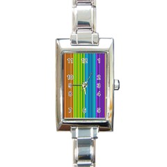 Colorful Lines Rectangle Italian Charm Watch by Valentinaart