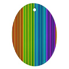 Colorful Lines Ornament (oval)  by Valentinaart