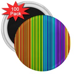 Colorful Lines 3  Magnets (100 Pack) by Valentinaart