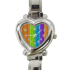 Colorful Lines Heart Italian Charm Watch by Valentinaart