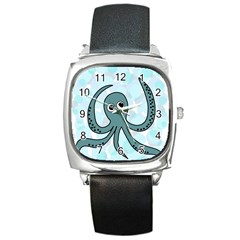 Octopus Square Metal Watch by Valentinaart