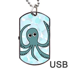 Octopus Dog Tag Usb Flash (two Sides)  by Valentinaart