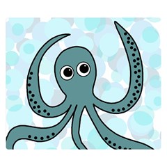 Octopus Double Sided Flano Blanket (small)  by Valentinaart