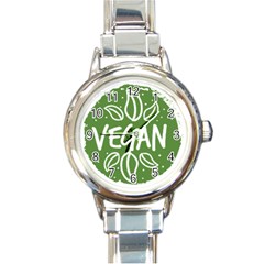 Vegan Label3 Scuro Round Italian Charm Watch by CitronellaDesign