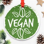 Vegan Label3 Scuro Ornament (Round)  Front