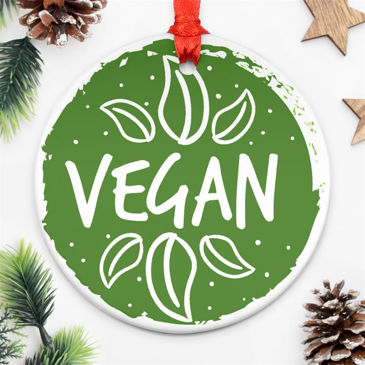 Vegan Label3 Scuro Ornament (Round) 