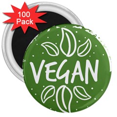 Vegan Label3 Scuro 3  Magnets (100 Pack) by CitronellaDesign