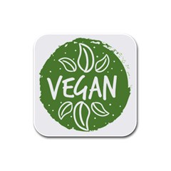 Vegan Label3 Scuro Rubber Square Coaster (4 Pack)  by CitronellaDesign