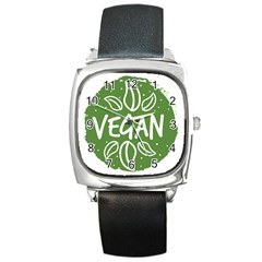 Vegan Label3 Scuro Square Metal Watch