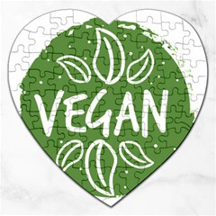 Vegan Label3 Scuro Jigsaw Puzzle (heart) by CitronellaDesign