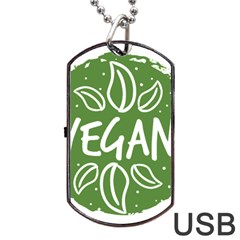 Vegan Label3 Scuro Dog Tag Usb Flash (one Side) by CitronellaDesign