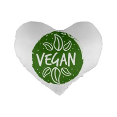 Vegan Label3 Scuro Standard 16  Premium Heart Shape Cushions by CitronellaDesign