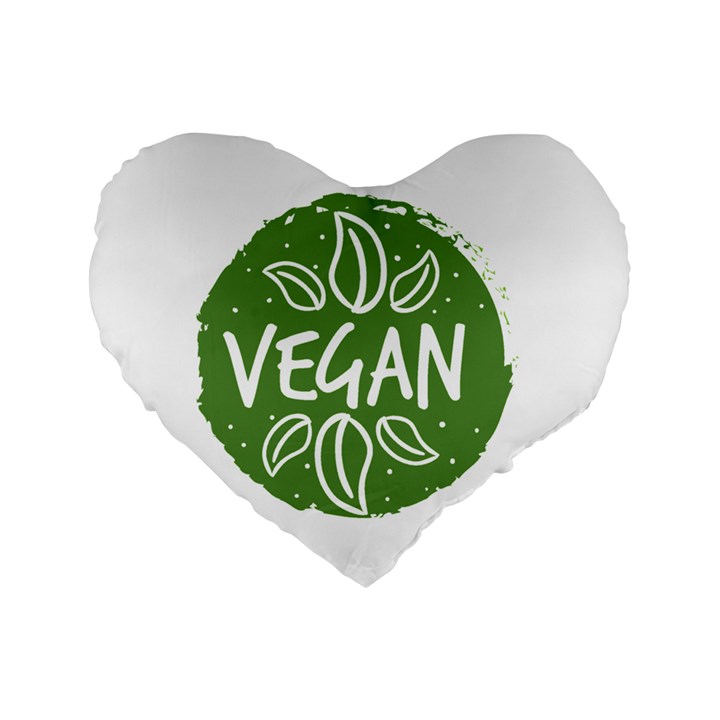 Vegan Label3 Scuro Standard 16  Premium Heart Shape Cushions