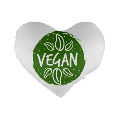 Vegan Label3 Scuro Standard 16  Premium Flano Heart Shape Cushions by CitronellaDesign