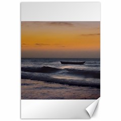 Small Boat At Sea Jericoacoara Brazil Canvas 12  X 18   by dflcprints