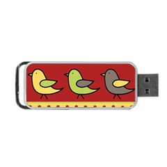 Brown Bird Pattern Portable Usb Flash (one Side) by Valentinaart