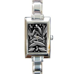 Gray Plant Design Rectangle Italian Charm Watch by Valentinaart