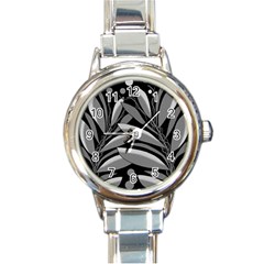 Gray Plant Design Round Italian Charm Watch by Valentinaart