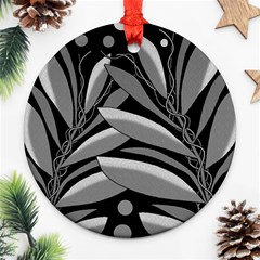 Gray Plant Design Ornament (round)  by Valentinaart