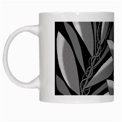 Gray Plant Design White Mugs by Valentinaart