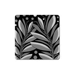 Gray Plant Design Square Magnet by Valentinaart