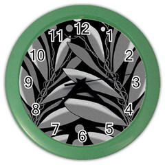 Gray Plant Design Color Wall Clocks by Valentinaart