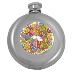 Makelovenotwar Round Hip Flask (5 Oz)