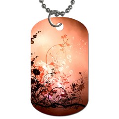 Wonderful Flowers In Soft Colors With Bubbles Dog Tag (one Side) by FantasyWorld7