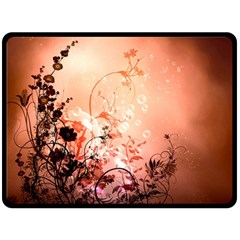 Wonderful Flowers In Soft Colors With Bubbles Fleece Blanket (large)  by FantasyWorld7