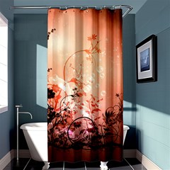 Wonderful Flowers In Soft Colors With Bubbles Shower Curtain 36  X 72  (stall)  by FantasyWorld7