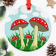 Mushrooms  Ornament (round)  by Valentinaart