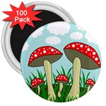 Mushrooms  3  Magnets (100 pack) Front