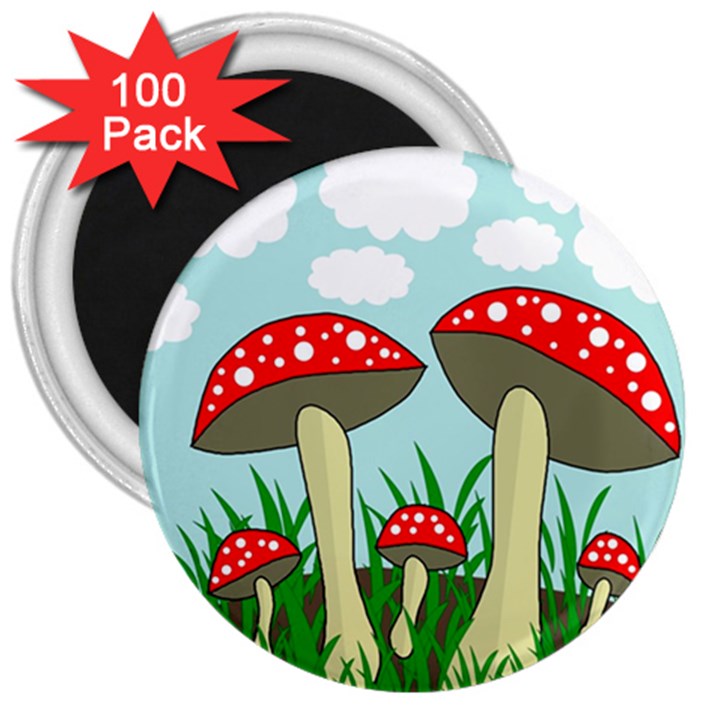 Mushrooms  3  Magnets (100 pack)